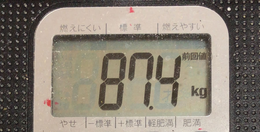 体重 87.4kg