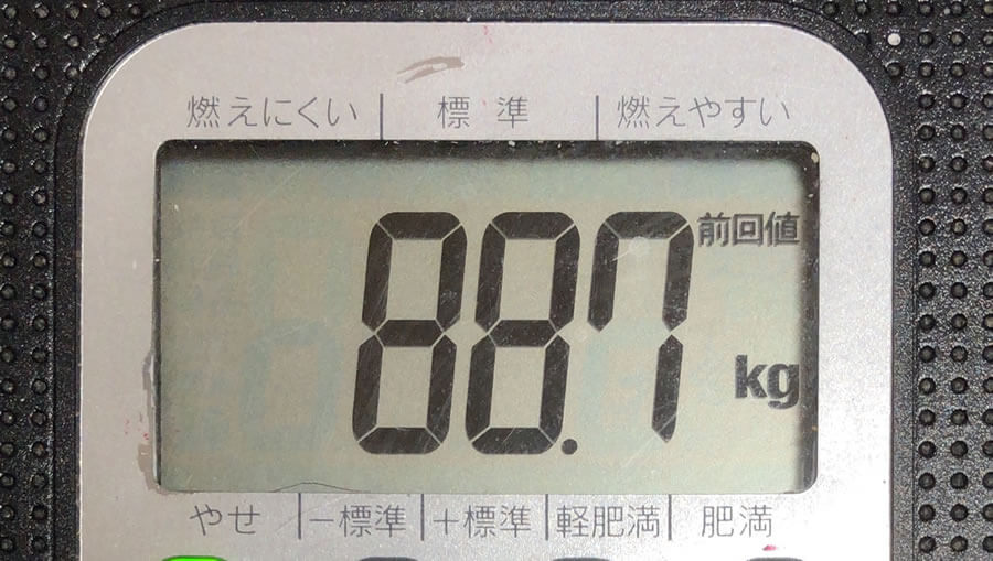 体重 88.7kg