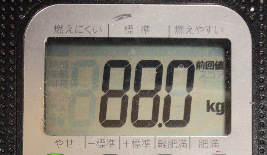 体重 88.0kg